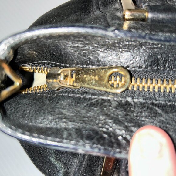 Chloe Mini Ethel Satchel Bag, Black/Brown 2 tone handle - Picture 4 of 7